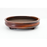 brown glazed shohin bonsai pot 21.5 cm 1