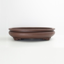 dai bonsai pot oval brown unglazed