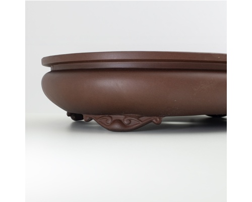 dai bonsai pot oval brown unglazed - detail