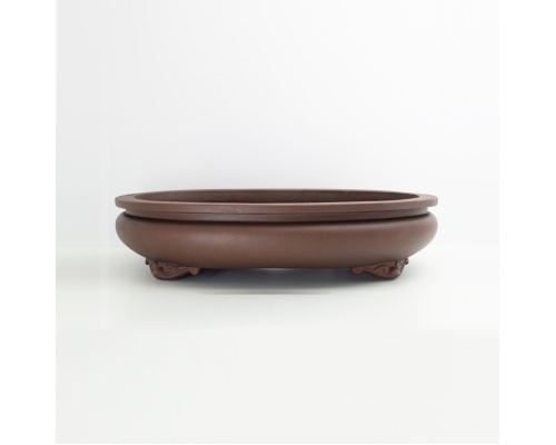 dai bonsai pot oval brown unglazed